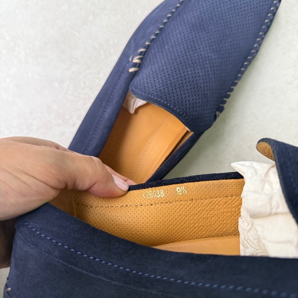 ✨ Giorgio Armani Men’s Navy Suede Driving Loafers – Size 9.5 – Made in Italy ✨ - Picture 6 of 10